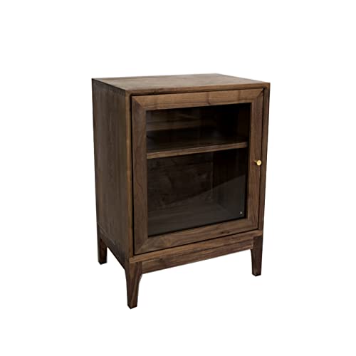 Mueble para vino de madera con puerta y estante de 2 niveles