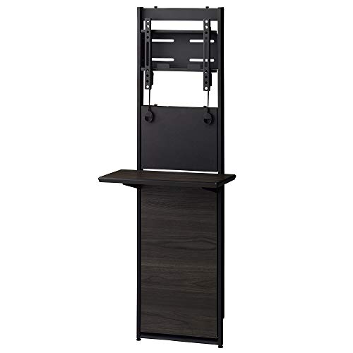 ハヤミ 壁面テレビスタンド 補強工事不要~43v型対応 石こうボードに取り付けるみたいなテレビスタンド EW-72B ダークグレー木目