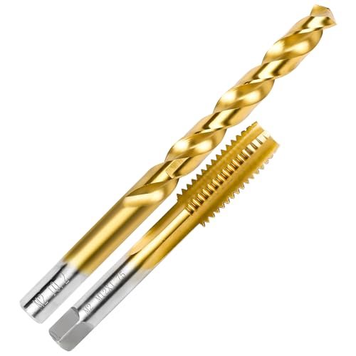 Image of M12x1.75 Tap and 10.2mm Drill Bit Kit, M2 HSS Metric Drill and Tap Set, Combination of Drill and Tap Kit for Metal