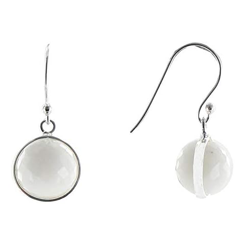Les Poulettes Bijoux - Pendientes Plata y Agata Blanca Cover