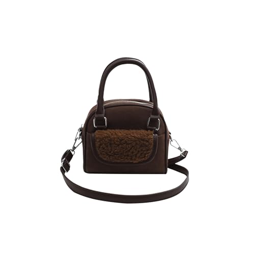 Sac à Bandoulière Moelleux en Peluche et Laine d'agneau Sac Messager Léger
