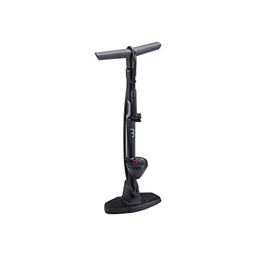 BBB Cycling AirWave BFP-20 Luchtpomp voor fiets, staande pomp met manometer, handpomp met DualHead 3.0 voor Presta Dunlop en Schrader, zwart