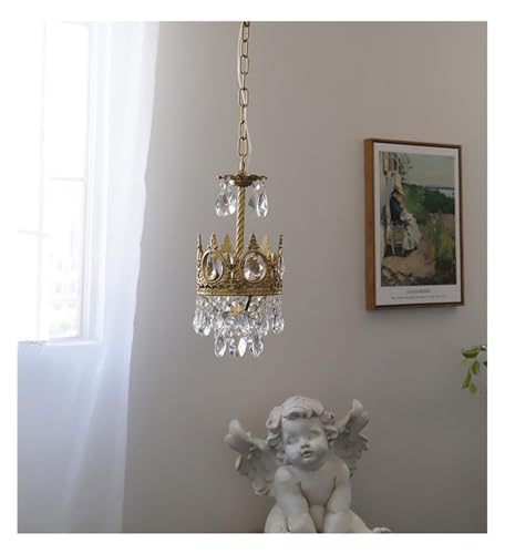 Lustre en cristal couronne pour illuminer un salon sombre, plafonnier 17cm