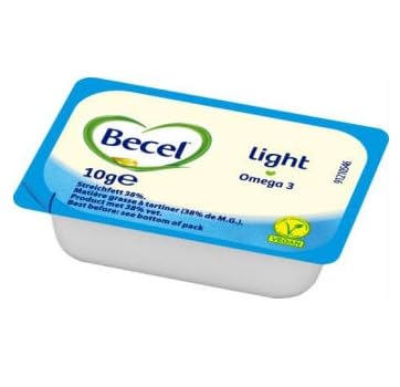 Becel Margarine kleine Portionen Light 200 x 10g im Karton Becel Original Classic mit Omega-3- und Omega-6-Fettsäuren Einzelportionen für Buffets, Gastronomie & Großverbraucher