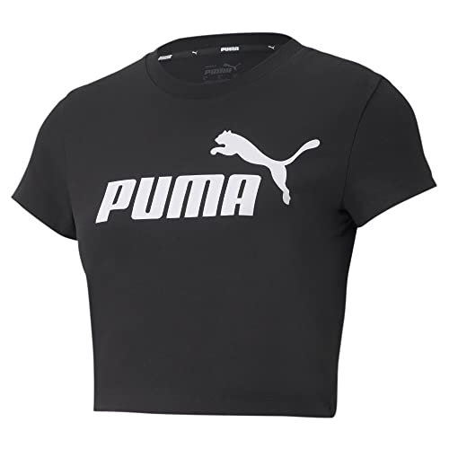 PUMA Ess Slim Logo Tee maillage tricot extensible et coupe cintrée femme