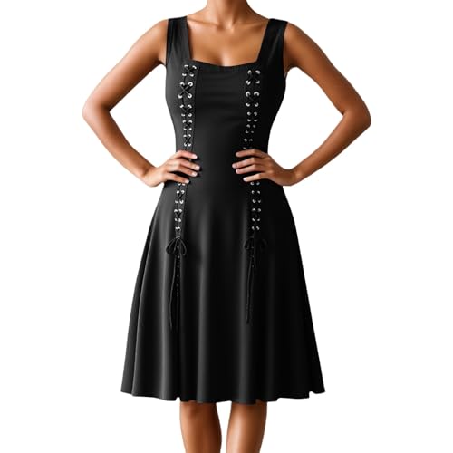 Cosplay pour femmes : tenues médiévales d'Halloween en noir taille XXXL