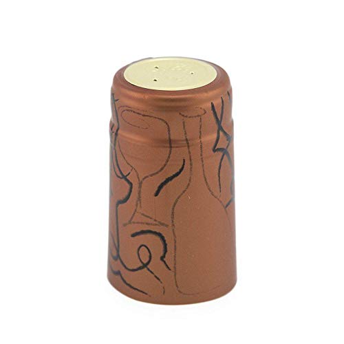 ABC Crafted Series | Heat Shrink Wine Capsules | Easy to Use | Fits Most Wine Bottles | Pack of 100 (Rusty with Stripes)