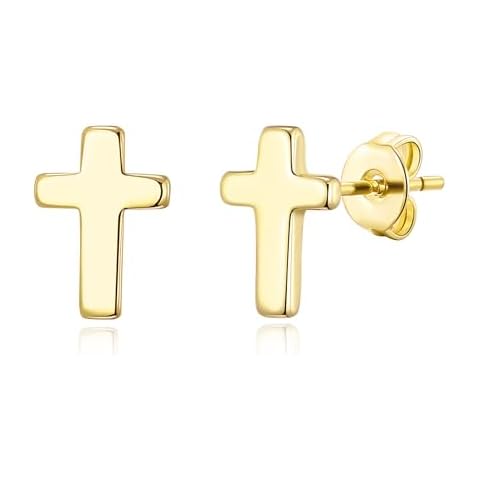 Philip Jones Gold Plated Cross Stud Earrings Cover