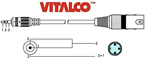 XLR Male to Mini Jack 3.5 Stereo 1.5m Cable Vitalco 3 Pin Microphone to TRS 1/8 Inch Lead