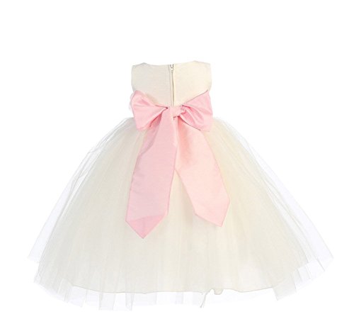 Lito Girl's Blossom Poly Silk Bodice & Tulle Skirt Flower Girl Dress4
