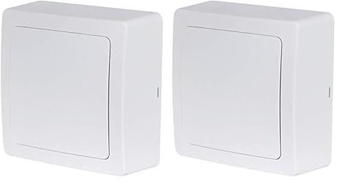 DEBFLEX Interrupteur va et vient - Prises electriques Standard - Prise extra plate - Prise murale - Interrupteur va et vient sans Fil - Prise murale - Gamme Blok - Sortie De Cable Blanc (Lot de 2)