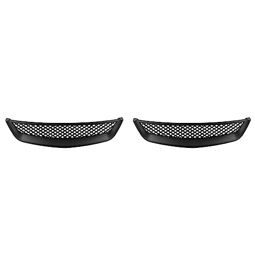 Rejilla de capó delantero negra ABS para JDM Tipo R 2001-2003 en pack de 2 unidades