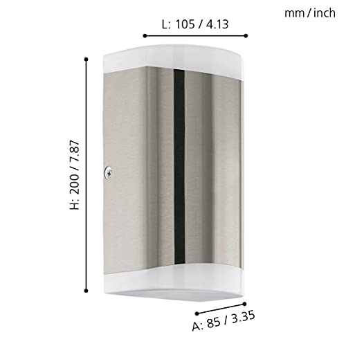 Eglo LED Outdoor wall Light Carpinera, 2 Flame External Porch Lighting - Image 3