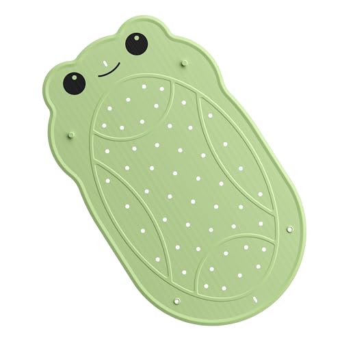 Tapis de Bain Bébé Antidérapant 76 x 45 cm Grenouille Cartoon Vert