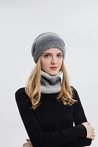 WOULDWIN Conjunto de cachecol gorro de inverno 2 peças,gorro de caveira quente forrado com babador g