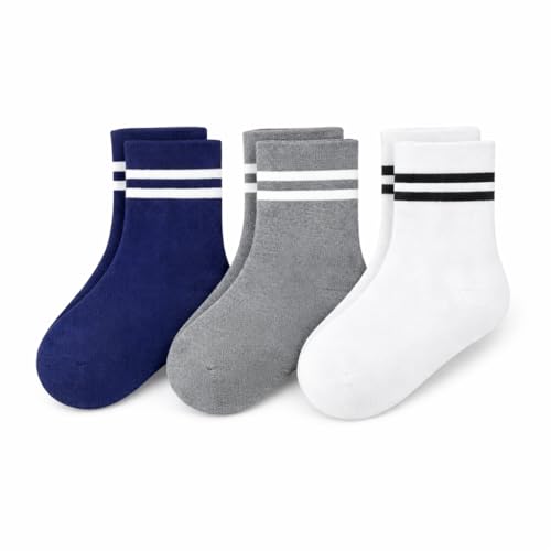 Image of Kids Bamboo Cotton Socks for Boys & Girls | Ultra-Soft, Breathable & Anti-Odor | Stretchable Socks for School & Casual Use (Pack of 4, Age 4-9 Years)