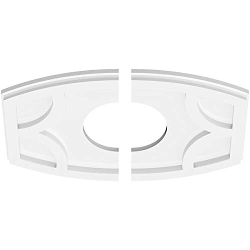 Image of Ekena Millwork CMP16X10KY2-05000 Kailey Architectural Grade PVC Contemporary, Two Piece Urethane Ceiling Medallions 16 inchW x 10 5 /8 inchH x 5 inchID x 8 1 /2 inchC x 1 inchP