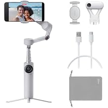 Insta360 Flow 2 Plus AI Tracker Bundle Grey - Foldable Phone Gimbal, AI Tracking with Any App, Multi-Person Tracking, Built-in Tripod/Selfie Stick, Remote Control, Smartphone Stabilizer, Travel