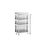 GGM Gastro | BASI84 | Bar-Arbeitstisch - Edelstahl - 800x400mm - mit 4 Ablagen