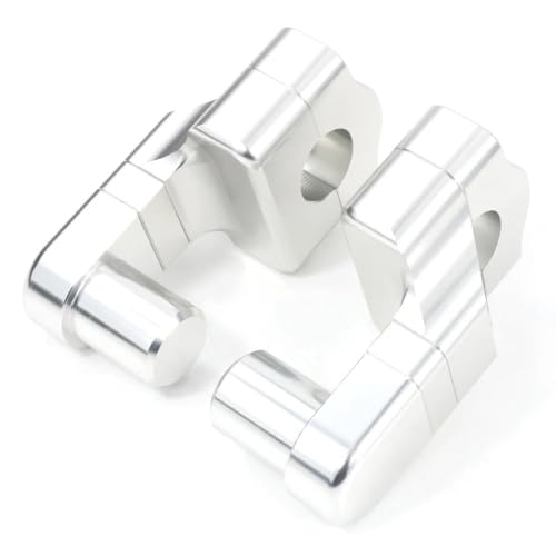 Réhausseurs guidon rotatifs 22 mm en alliage d'aluminium argent pour moto haut de gamme Suzuki - 2