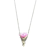Collar de jarrón – 4,5 x 3 cm, joyería de cuello de moda | Cadena con colgante de ramo de flores para niñas, señoras, madres, novias, esposas, vacaciones, cumpleaños, boda, Navidad, día de Acción de