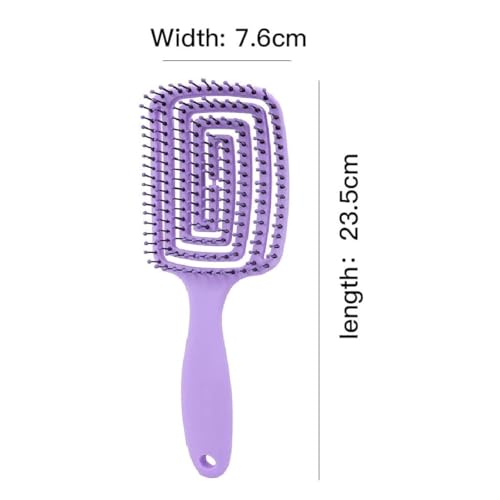 Image of Curved Vented Hair Brush for Fast Blow Drying, Professional Detangling Styling Brush for Wet & Dry Curly, Thick, Straight Hair for Women & Men (purple)