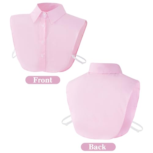 hoyuwak 3 Pcs Fake Collar Detachable Dickey Collar Faux False Collar Half False Shirt Collars Tops for Women Graduation Daily White, Pink, Blue2