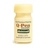 Q-Pen Original BODBYN Elfenbeinweiß - off-white Satin - Farbanmutung LACKSTIFT – Premium Möbelretusche – 10 ML – Handmade in Germany