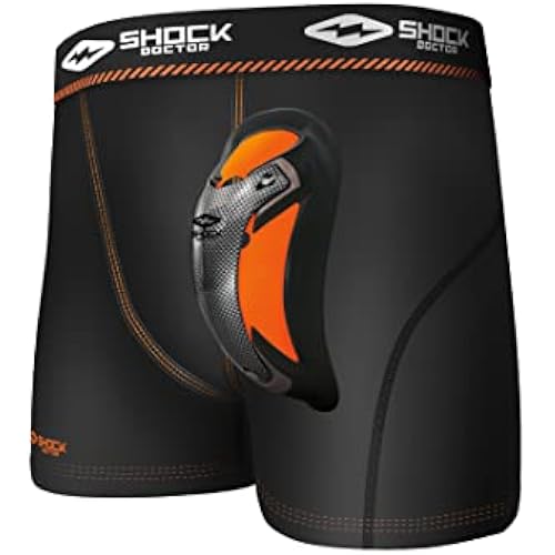 Shock Doctor Men's Ultra Pro Boxer Compression Short With Ultra Cup, Moisture Wicking Vented Protection, Adult Sizes