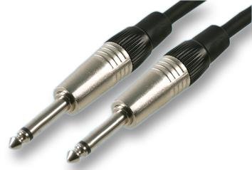 PULSE - 6.35mm (1/4"") Mono Jack Plug to Plug Patch Lead, 1m Black
