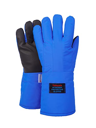 egowz Cryogenic Gloves Low Temperature LN2 Liquid Nitrogen Protective Gloves Cold Storage Safety Frozen Gloves (Black Mid Arm Length/15)