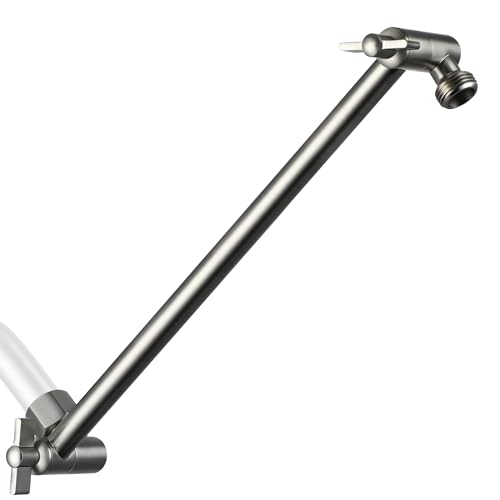G-Promise 13.5 Inch Metal Adjustable Shower Extension Arm (Brushed Nickel)
