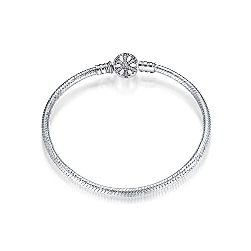 Bracelet à breloques chaîne serpent argent 925 personnalisable pour femme