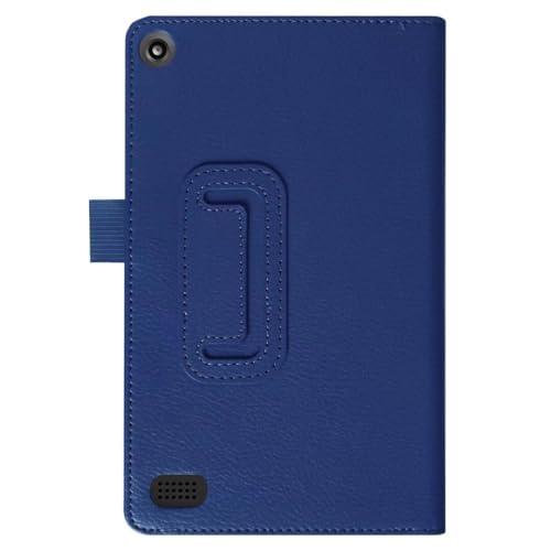 SZLONKOU Tablet Cover for Amazon Kindle Fire 7 5th Generation SV98LN(2015 Release),Ultra Slim Folio Stand Lightweight Leather Case for Amazon Kindle Fire HD 7 2015 HD7 Gen 5th 7' (Li-Dark Blue)