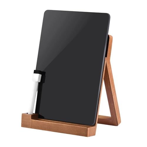 Fonowx Tablero de Mensajes de Escritorio con Soporte Estable Pizarrón Pequeño para Recordatorios Tablero Memo para Reuniones Diseño Integrado de Almacenamien, Negro