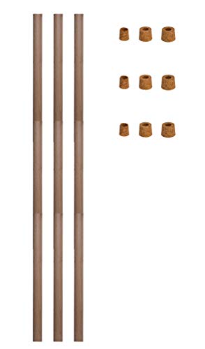 Lauschaer Glas, Rosenkugel Korken, Ersatzkorken für Gartenkugeln mit einer Öffnung von 22-35 mm, 3 Stück sortiert (9 Korken + 3 Stäbe)