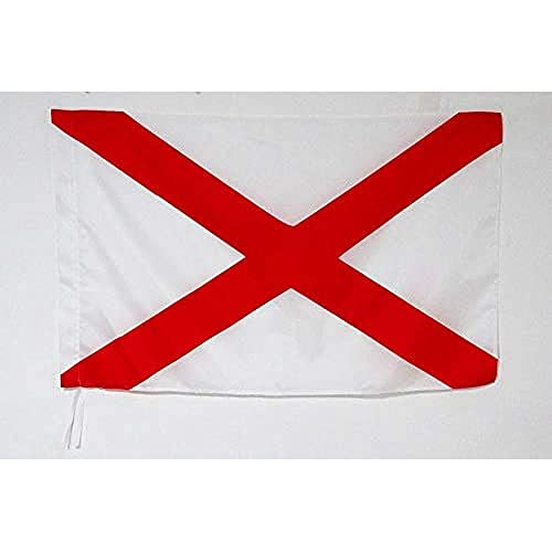 AZ FLAG - Drapeau course automobile blanc croix Saint André rouge - 90x60 cm - Drapeau De Commissaire 100% Polyester Avec Fourreau et Cordelette - Pavillon 45...