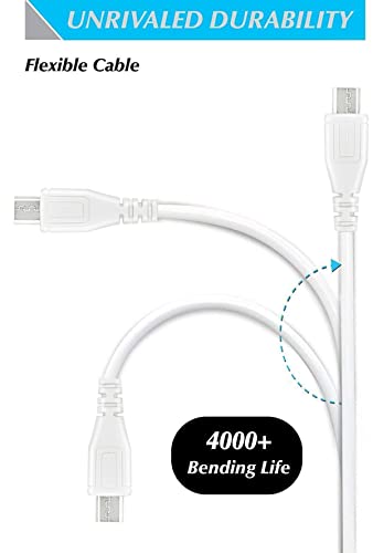 Cable de carga Micro USB blanco 5ft para laptop y teléfono miniatura 4