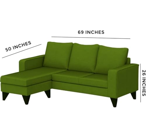 Image of The MM Furniture store Premium Fabric Sofa - Olive (4 Seater - LHS)