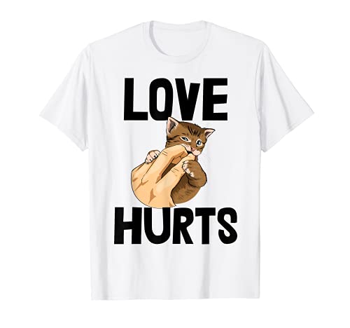 Love Hurts - Camisetas para mujer, diseño de gato Camiseta