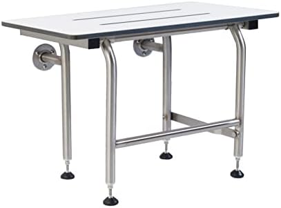 Shower Seat Resin with Legs, ADA Heavy Duty Shower Chair for Inside Shower 400lbs | 304 Stainless Steel | Shower Chair for Elderly and Disabled | Folding Shower Seat Wall Mounted | 32”x16”