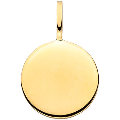 Jobo Unisex-Anhänger Gravurplatte aus 925 Sterling Silber vergoldet