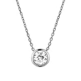 サークレットキュート プラチナ ネックレス イタリア製 あずき チェーン ジルコニア シルバー925 レディース 誕生日 プレゼント ギフト 人気 大人 贈り物 BOX付き ne_fine_R_A