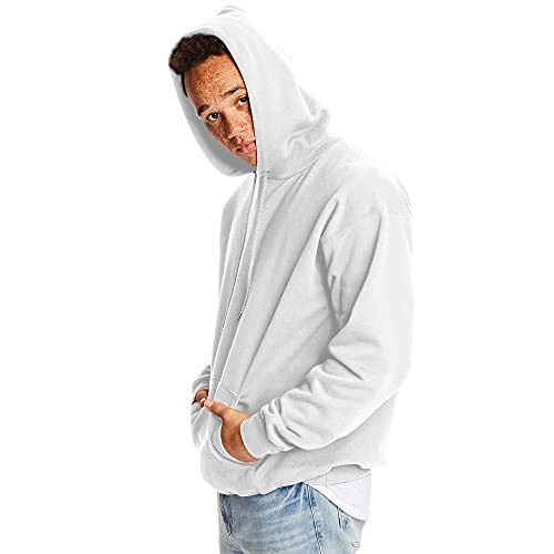 Hanes Men's Ultimate Cotton Heavyweight Pullover Hoodie Sweatshirt, White, X Large #TOP3