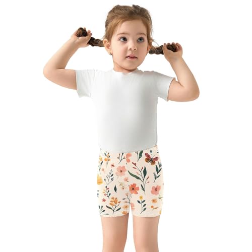 Squares White White Girls Summer Shorts Cotton Cartwheel Shorts Skater Pants Under Dress 4T3