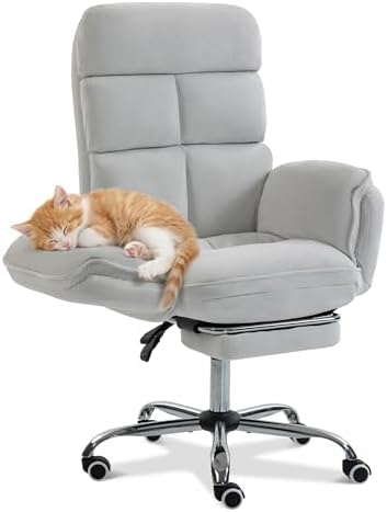 Silla de Oficina Grande y Alta, reposabrazos abatibles, Amplia, r...