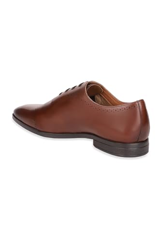 Image of Louis Philippe Men Premium Leather Breathable Lining Material Anti Slip with Heel TPR Sole Formal Oxford Shoes