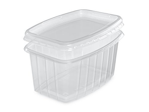 GUILLIN – Pack Calore Scatola Micro-ondables a Coperchio independant, Plastica, Trasparente, Plastica, Trasparente, Boite 450cc - 9,8 x 13,8 x 6,1 cm