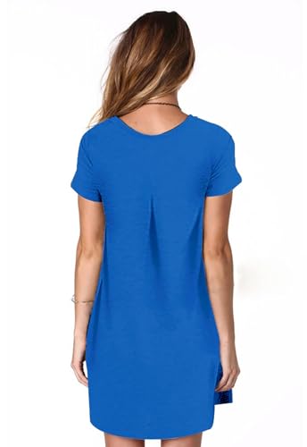 Image of Alaster Women's Casual Summer T Shirt Dress Loose Short Sleeve Tunic Dress with Pocket for Women
