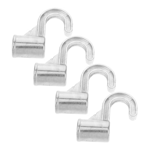 PRETYZOOM 4Pcs Aluminum Alloy No Drilling Closet Rod Hooks Closet Hanger Brackets for Easy Installation for Kitchen Office Living Room and Bedroom Use